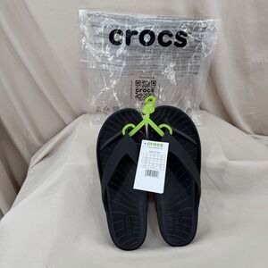 Crocs Splash Flip Flops Womens 9 Black Lightweight Sandals